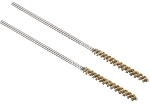 PATIKIL 6mm OD Copper Cleaning Brush, 2pcs Tube Cleaning Brush Piping Copper Wire Chimney Cleaning Brush Round 6inch Long Bristles for Auto Vent Ducts Chimney Fireplace