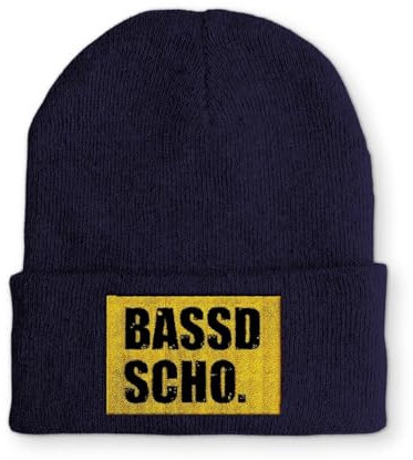 tshirtladen Beanie Mütze Bassd Scho. Statement Wintermütze, Farbe: Navy