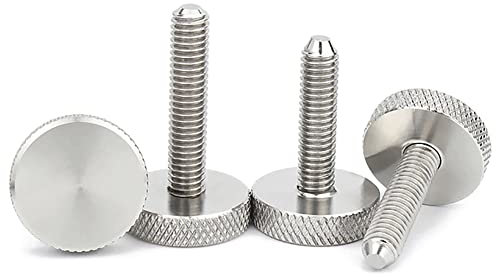 Mdingbao-Strukturschrauben M3 M4 M5 M6 M8 M10 304 Edelstahl schlüpfte Knurled Daumenschraube Flachkopf Hand festziehen Daumenschraube, 2pcs ~ 5pcs, Stark verschleißfest ( Size : D12-M4x16 (5Pcs) )