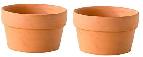 Didiseaon 2 Pièces Pot De Fleurs Succulent en Terre Cuite Fenêtre Box Container Pot à Bonsaï Rond Pots De Fleurs en Poterie Pots en Terre Cuite avec Drainage Faïence Cadre De Fenêtre