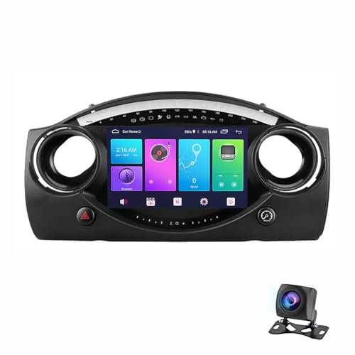 9 Pulgadas Android 12 Car Stereo Radio De Coche 2 DIN Para BMW Mini Hatch R50 2000-2006 Con WiFi Bluetooth Manos Libres Wireless Carplay Android Auto Mirror Link Cámara Trasera ( Color : S1 1+16G )