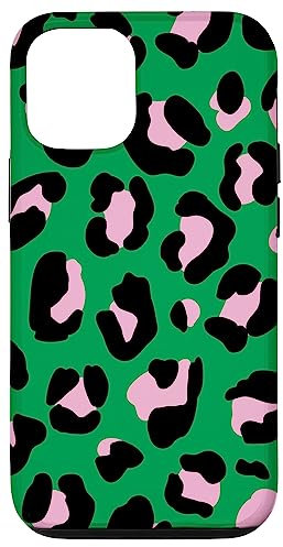 iPhone 12/12 Pro Green and Pink Leopard Print Case