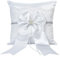 Ringkissen Hochzeit Ringhalter Kissen, Weiß Brautkissen Träger Ringschachtel 20x20cm Ringkästchen Ringschatulle mit Satinband und Simulation Perle (Ringkissen 2)