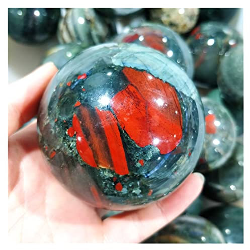 JRXFXEKW Pietre preziose Naturali Sfera di Pietra del Sangue Sfere burattate Cristalli e Pietre Reiki Ornamento Feng Shui Pietre di Quarzo (Size : 5-6cm)