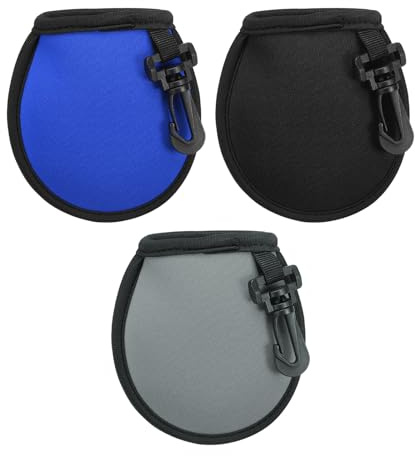 PATIKIL Golf Ball Washer Pouch 3 Pack Tragbare Golfball Reiniger Tasche Mit Hängeclip Für Frauen Männer Golf Übung Grau Schwarz Saphirblau
