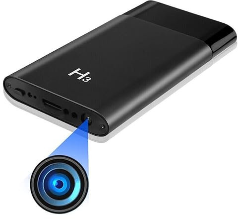 SpionProfi Mini Kamera, Video Ton Aufnahme Powerbank Überwachungskamera Tragbare kleine Cam mit Nachtsicht Full HD