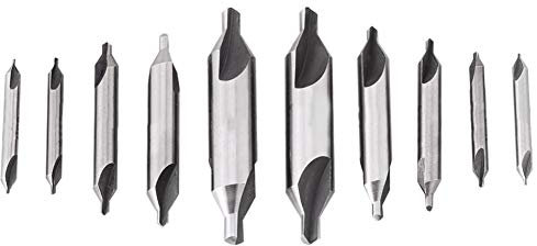 Foret Central, Jeu De 10 Forets Centraux HSS, 1 Mm-5 Mm, Fraiseuse à Tour à 60 Degrés, Forets Centraux Combinés, Forets à Fraiser Pour le Positionnement Et le Traitement De Chanfreinage