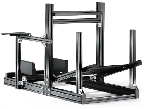 Anman GT/F1 Sim Racing Cockpit 8040 Aluminium Profile Racing Stand, Adjustable Seat/Steering/Pedals, Cockpit Modular Design Supports DIY Assembly, Fit for Using Direct Drive Steering Wheel GPRO CSLDD T818