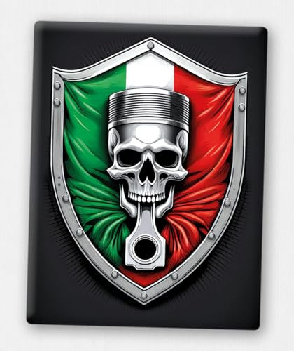Vespa Emblem - Front-Emblem für Vespa Piaggio Kaskade - 3D-Doming Aufkleber von V-Sticker.com - VP-043 Skull Italia