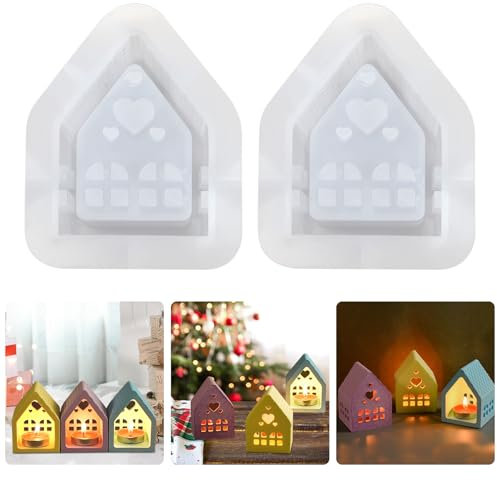 Omagie Moldes de silicona para fundición, molde de silicona con ventana, molde de jabón, molde de resina epoxi, molde de silicona para cera de soja, velas de jabón, decoración del hogar
