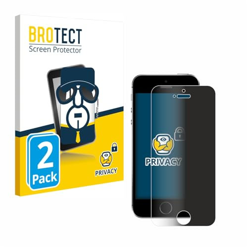 BROTECT (2 Stück Anti-Spy Blickschutzfolie für Apple iPhone SE 2016 Privacy Screen Protector [Displayschutz-Folie, Sichtschutz, Blaulichtfilter]