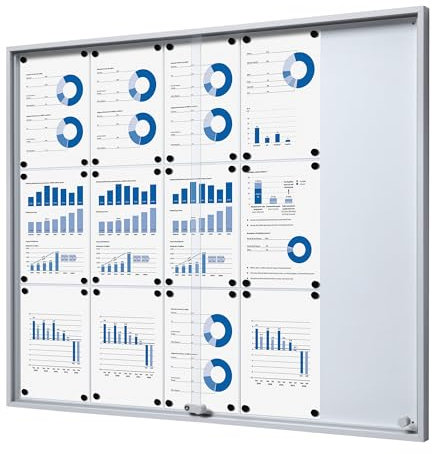 Générique Vitrine d'affichage intérieur fond acier laqué - 15 feuilles