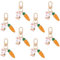 GORGECRAFT 8pcs Pendentif Lapin Carotte Porte Clés Alliage Émail Pâques Kawaii Lapin Dessin Animé Porte Clés à Suspendre Ornement avec Fermoirs Pivotants pour Sac à Main Breloque Femmes Accessoires