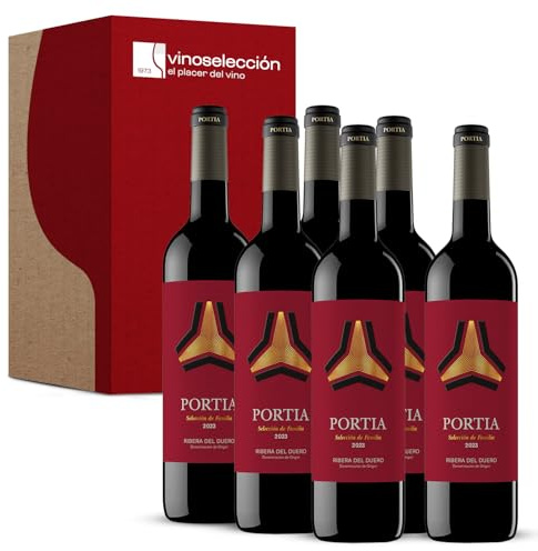 Portia Selección de Familia 2023 Tinto Ribera del Duero 6 Botellas x 75 cl | 100% Tempranillo de Viñedos a más de 800 m | 3 Meses en Barrica | Bodega de Norman Foster
