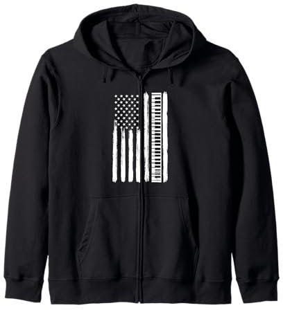 Keyboarder Keyboarder, Keyboarder, Keyboarder mit amerikanischer Flagge Kapuzenjacke