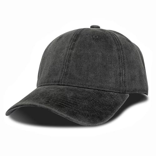 ATSNOSH Cappellino da baseball per uomo e donna, estate unisex vintage cotone anti-sole berretto da baseball regolabile cappellini sportivi Sunhat cappello, cappello da golf, Nero , Taglia unica