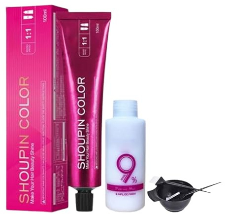 Luxuria Hair Dye No Bleach, Shecolo Hairs Dye, No Bleach Shoupin 𝐇𝐚𝐢𝐫 Color, No Bleaching 𝐇𝐚𝐢𝐫 Nourishing Coloring 𝐇𝐚𝐢𝐫dye, For Women And Men (Black)