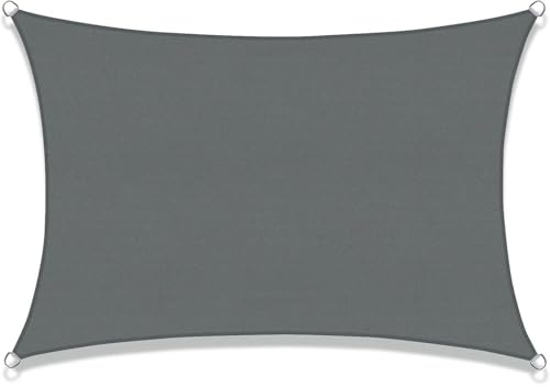 Voile d’ombrage rectangulaire 3 x 4 m, Toile extérieure résistante à l’Eau et aux UV pour Patio Jardin Piscine Balcon