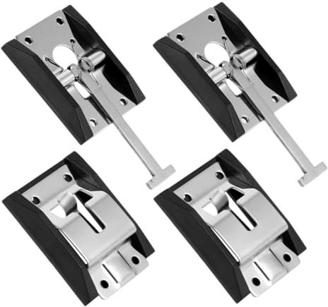 Gancio Porta per Camper e Rimorchio in Acciaio Inox, 2 Set | Argento, Montaggio Rapido, Resistenza alla Corrosione, per Porta Rv e Rimorchio Chiuso