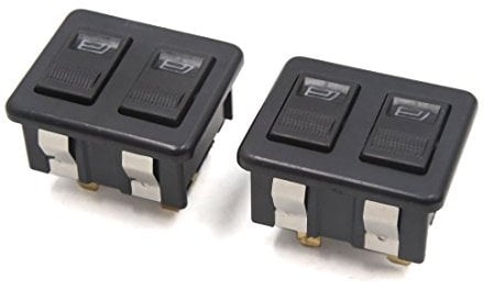 sourcing map 2 Stücke Fensterheber Schaltelement Universal Schwarz 10 Terminals Lkw Doppel Reihen DPST Fensterheber Schalter