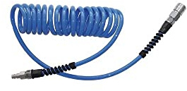 ewo Druckluft-Spiralschlauch Polyurethan, DN 7,2 Kupplung und Stecker, Schlauch-ø: 10 x 6,5 mm, Arbeitslänge: 10 m, Außen-ø: 60 mm, Arbeitsdruck: 16,8 bar