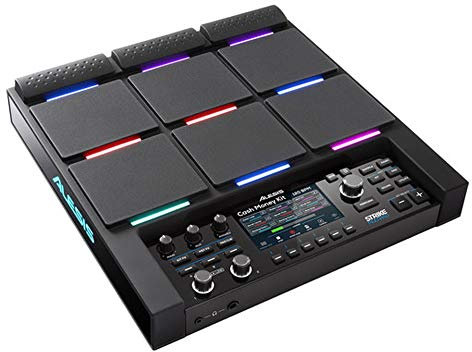 Alesis Strike Multipad - Perkussions-Pad mit 9 RGB-hintergrundbeleuchteten Pads, Sampler, Looper, integrierter Soundkarte mit Ein-und Ausgängen, 4,3-Zoll-Display
