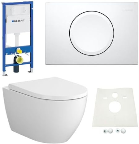 Vorwandelement + Bartolo WC + Drückerplatte + WC-Sitz Delta11 Star