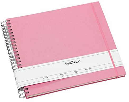 Semikolon 360354 Spiral Album Maxi Mucho - 34,5x30 cm - Fotoalbum, 90 Seiten cremeweiß, Fotobuch, flamingo pink