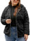 Geschallino Cappotto in Pelliccia Sintetica da Donna, Giacca con Cappuccio Sfocato in Pile 1801 Nero XL