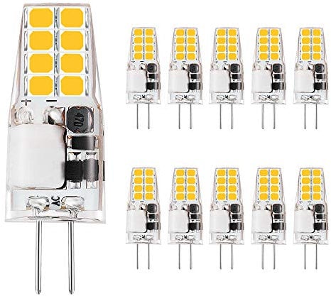 VINBE G4 LED Lampen,3 W, entspricht 35 W Halogen lampen, 12 V AC/DC, 350 Lumen, flackerfrei, nicht dimmbar, G4 Licht, Lampen mit Steck sockel, warmweiß (3000 K, 10 Pcs)