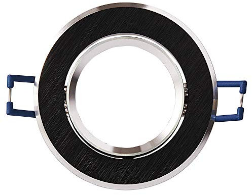 10x Einbaurahmen Set aus Aluminium schwenkbar für GU10, MR16 - geeignet für LED und Halogen-Leuchtmittel - Rahmen in schöner Optik - Einbaustrahler hochwertig verarbeitet | rund - schwarz