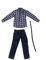 chiwanji 1/6 Action Figure Blue Kariertes Hemd Jeans Outfit Kleidung Für 12 Hot Toys Dragon