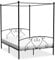vidaXL Himmelbett Bett Bettgestell Doppelbett Metallbett Bettrahmen Lattenrost Schlafzimmerbett Schlafzimmermöbel Ehebett Schwarz 160x200cm