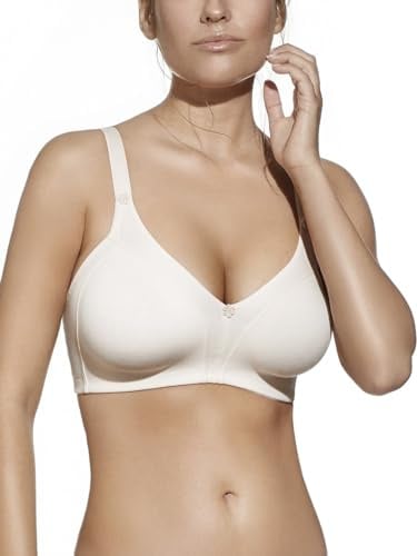 Selene, Sujetador de Mujer en Algodón Transpirable, Sin Aros ni Relleno, Colección Blanca, Color Rosa, Talla 105C
