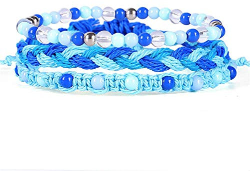 Oecan Vsco Armband, Fußkettchen, handgefertigt, geflochten, bunte Perlen, Strang, Armbänder für Damen, Teenager, Mädchen, Boho-Schmuck