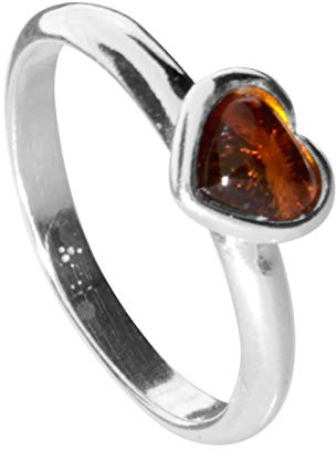 Ring - Herz - Silber 925/000 mit Bernstein