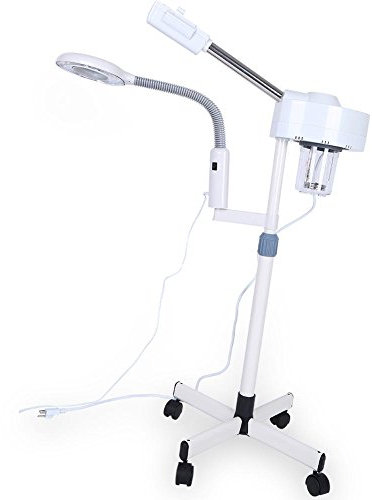 2 en 1 vaporizador facial ozono con 3X lámpara de aumento, vaporizador facial Sauna facial de vapor equipo profesional ozono vaporizador cuidado salón estación, 750W