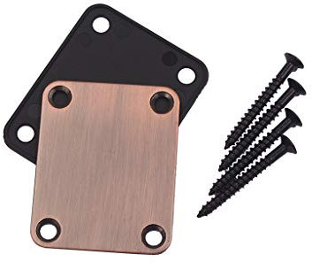 Alnicov E-Gitarren-Halsplatte mit 4 Schrauben für Strat Tele Style E-Gitarren-Bass Bronze