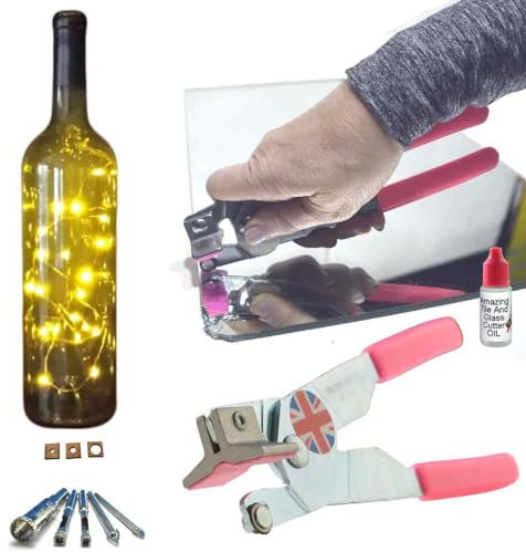 Mirror Cutting Tool Kit - Diamond Glass & Ceramic Drill Bits for Drilling Holes in Glass & Bottles