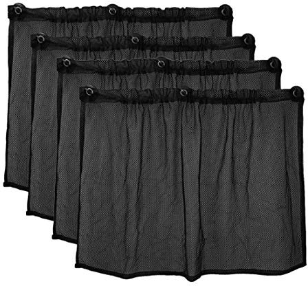 Dciustfhe 4Pcs 75 X 50cm Auto Schwarz Netz Sonnenschutz Saugnapf Seitenfenster Vorhang
