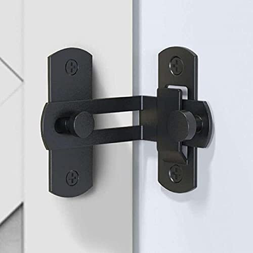 KAFENDA Sliding Door Lock 90 Degree Double Folding Door Lock for barn Door Pocket Latch, New 2 Large Black