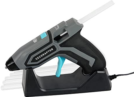 Cecotec CecoRaptor Perfect Fix 360 X-Treme - Pistola per colla senza fili, batteria 3,7 V e 1500 mAh, diametro barra 7 mm e lunghezza 140 mm, riscaldamento anni '90, autonomia fino a 30 min