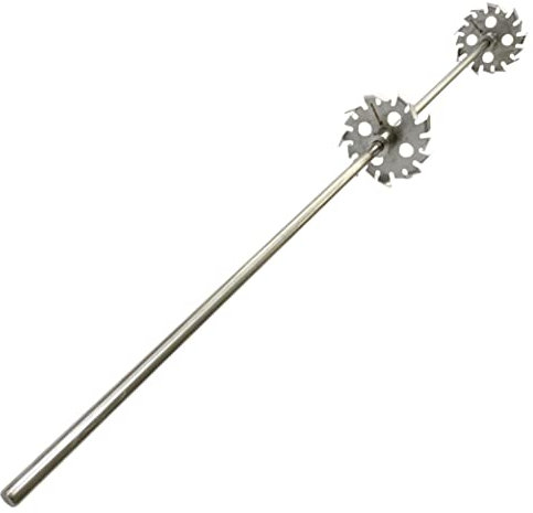 Cosmostar Stainless Steel Mixing Gear Blade 55 Gallon Paint Mixer Stirring Propeller Tools for Paint Epoxy, Resin, Silicone Stirrer Paddle with ⌀0.47” Shaft Rod, Gear ⌀3.94 in (2 Blades)