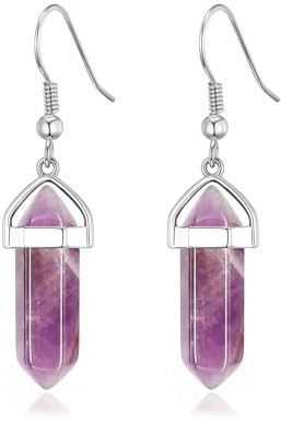 Philip Jones Amethyst Gemstone Drop Earrings