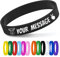 Braccialetti personalizzati Bulk con messaggi di testo Braccialetti in gomma in gomma personalizzati per eventi, motivazioni, raccolte fondi, braccialetti ID per bambini | festival, nero