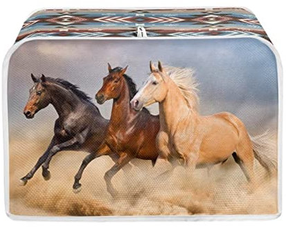 ZFRXIGN Running Horse 2 Slice Toaster Cover for Home Kitchen Decor Accessories Rooster Toaster Oven Cover Washable Small Appliance Covers with Top Handle Boho Aztec