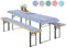 heimtexland ® Auflagen Set Bierzeltgarnitur 3-teilig Biertisch Tischdecke Bierbank Polster Bierbankauflage Typ331 Vichy Karo Blau für Tischmaß 70 x 220 cm