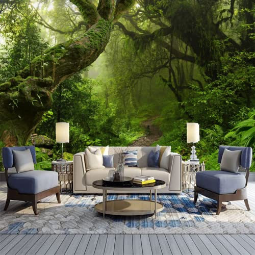 Nepals Grüner Dschungel Fototapete, Unbewohnter Urwald Wandtapete, Wandbild Dekoration - für Wohnzimmer Schlafzimmer, Büro, Küche die Mauer 400 x 280 cm