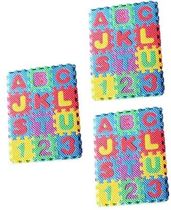 Toyvian 3 Sätze Taschenmatte Mini-Schaumstoff-buchstabenmatte Miniatur-Schaumstoff-puzzlematte Mini Zahlenmatte Aus Schaumstoff Miniatur-bodenmatte Wohnkultur Haushalt Eva Ornamente