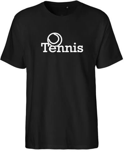 Huuraa T-Shirt Tennis Ball Geschenk Größe XL Black Bio Baumwolle Fairtrade Tennis Mitbringsel
